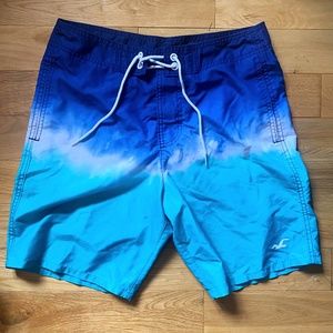 Men's Hollister swim trunks 30" waist size small blue green